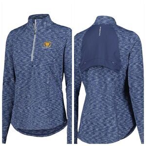 Zero Restriction Navy Presidents Cup Shae Quarter Zip Top womens Sz M Golf